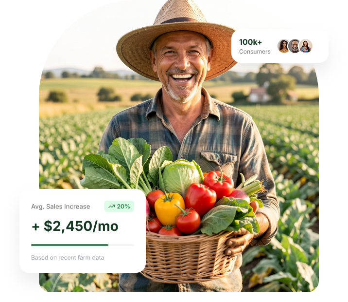 Local farmer harvesting fresh produce